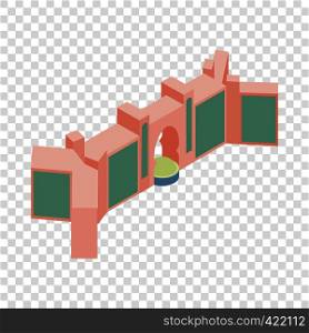 Gate in Dubai isometric icon 3d on a transparent background vector illustration. Gate in Dubai isometric icon