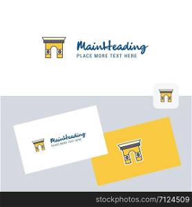 Gate vector logotype with business card template. Elegant corporate identity. - Vector