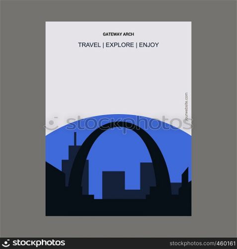 Gateway Arch St. Louis, USA Vintage Style Landmark Poster Template