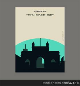 Gateway of India Maharashtra, India Vintage Style Landmark Poster Template