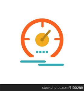 Gauge, Dashboard, Meter, Speed, Speedometer Flat Color Icon. Vector icon banner Template