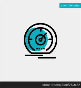 Gauge, Dashboard, Meter, Speed, Speedometer turquoise highlight circle point Vector icon