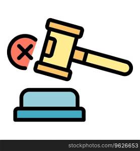 Gavel control icon outline vector. Safety consumer. Electronic return color flat. Gavel control icon vector flat
