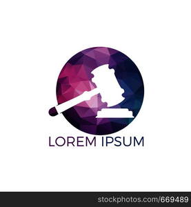 Gavel icon logo, Hammer judge icon vector illustration. Law firm logo design inspiration.