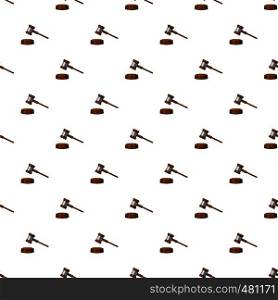Gavel pattern seamless repeat in cartoon style vector illustration. Gavel pattern seamless