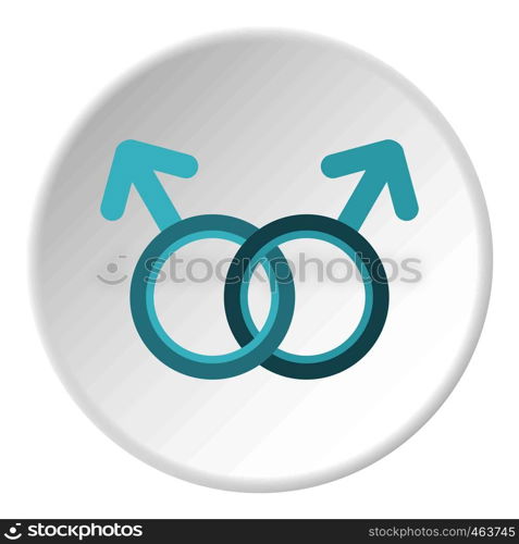 Gay love sign icon in flat circle isolated vector illustration for web. Gay love sign icon circle