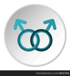 Gay love sign icon in flat circle isolated vector illustration for web. Gay love sign icon circle