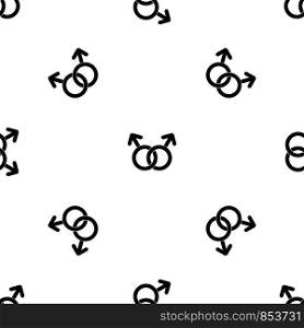Gay love sign pattern repeat seamless in black color for any design. Vector geometric illustration. Gay love sign pattern seamless black