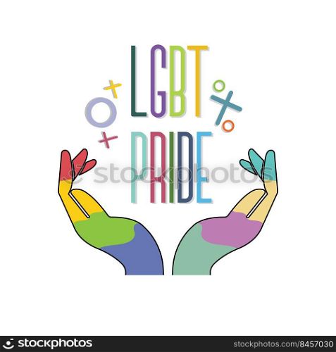 Gay pride background. LGBT day. Vector illustration with colorful realistic style. Stickers, flyers, logo designs.