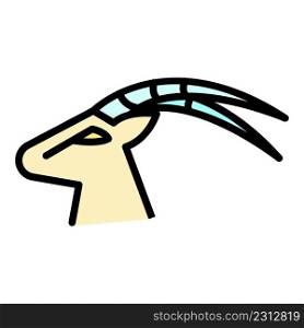 Gazelle icon. Outline gazelle vector icon color flat isolated. Gazelle icon color outline vector