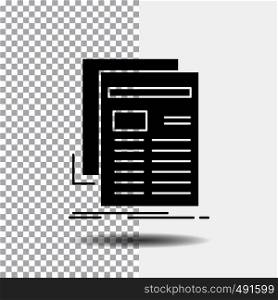 Gazette, media, news, newsletter, newspaper Glyph Icon on Transparent Background. Black Icon. Vector EPS10 Abstract Template background