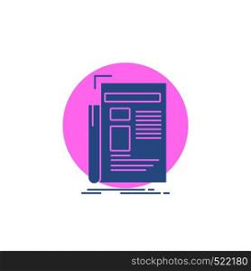 Gazette, media, news, newsletter, newspaper Glyph Icon.. Vector EPS10 Abstract Template background