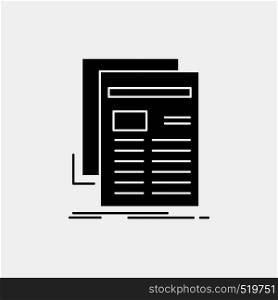 Gazette, media, news, newsletter, newspaper Glyph Icon. Vector isolated illustration. Vector EPS10 Abstract Template background