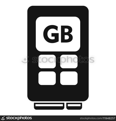 Gb memory board icon simple vector. Solid machine. Computer disk device. Gb memory board icon simple vector. Solid machine