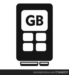 Gb memory board icon simple vector. Solid machine. Computer disk device. Gb memory board icon simple vector. Solid machine