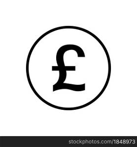 GBP coin icon. British pound currency isolated on white background. Vector illustration