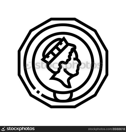 gbp coin line icon vector. gbp coin sign. isolated contour symbol black illustration. gbp coin line icon vector illustration