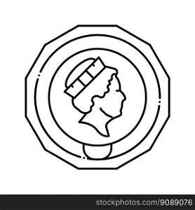 gbp coin line icon vector. gbp coin sign. isolated contour symbol black illustration. gbp coin line icon vector illustration