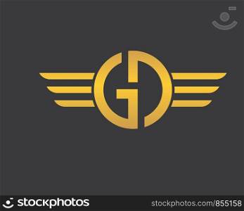 gd,dg letter logo icon illustration vector design