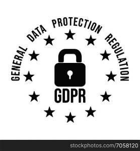 GDPR - General Data Protection Regulation in European Union symbol. Vector illustration.. GDPR - General Data Protection Regulation in European Union symbol.