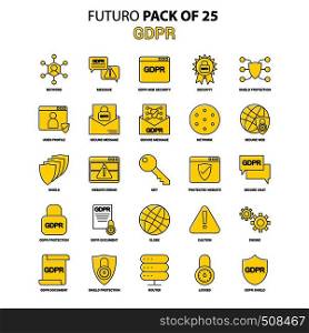 GDPR Icon Set. Yellow Futuro Latest Design icon Pack