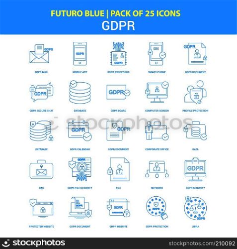 GDPR Icons - Futuro Blue 25 Icon pack