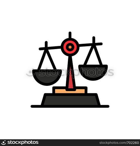 Gdpr, Justice, Law, Balance Flat Color Icon. Vector icon banner Template