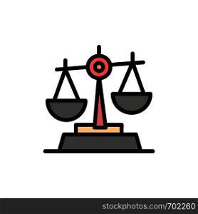 Gdpr, Justice, Law, Balance Flat Color Icon. Vector icon banner Template