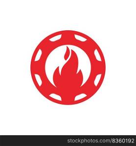 Gear and fire vector logo design template. 