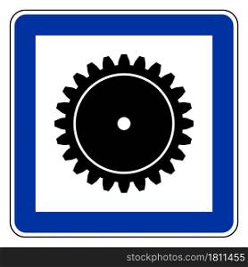 Gear and road sign