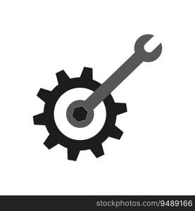 Gear and wrench icon. Vector illustration. Eps 10. Stock image.. Gear and wrench icon. Vector illustration. Eps 10.