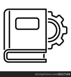 Gear book icon outline vector. Business paper. Report page. Gear book icon outline vector. Business paper