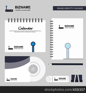 Gear box Logo, Calendar Template, CD Cover, Diary and USB Brand Stationary Package Design Vector Template