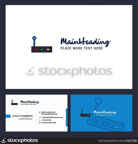 Gear box Logo design with Tagline & Front and Back Busienss Card Template. Vector Creative Design