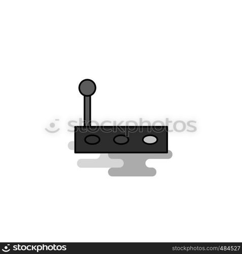 Gear box Web Icon. Flat Line Filled Gray Icon Vector