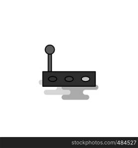 Gear box Web Icon. Flat Line Filled Gray Icon Vector