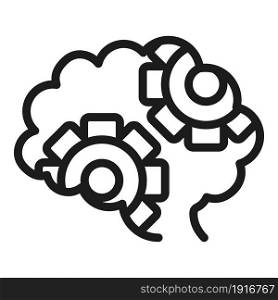Gear brain icon outline vector. Head mind. Health process. Gear brain icon outline vector. Head mind