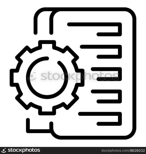 Gear business system icon outline vector. Security plan. Finance process. Gear business system icon outline vector. Security plan