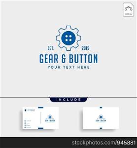 gear button logo line clothes industrial vector icon element isolated