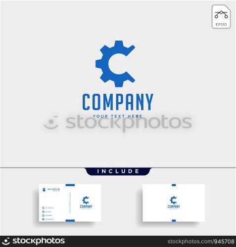 gear c logo engineering factory vector icon element isolated. gear c logo engineering factory vector icon isolated