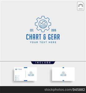 gear chart logo design industrial accounting vector icon isolated