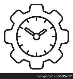 Gear clock icon outline vector. Delivery time. Office work. Gear clock icon outline vector. Delivery time