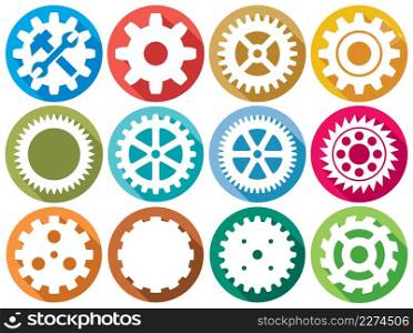 Gear collection flat icons