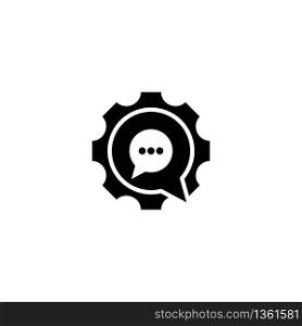 Gear communication logo template vector icon design