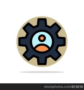 Gear, Controls, Profile, Use Abstract Circle Background Flat color Icon