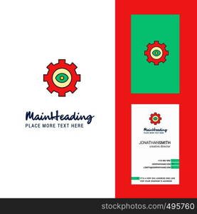 Gear Creative Logo and business card. vertical Design Vector
