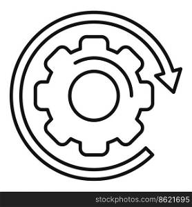 Gear development icon outline vector. Earth sdg. Eco recycle. Gear development icon outline vector. Earth sdg