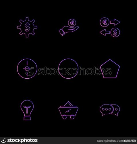 gear , dollar , circle , target , idea , shapes , electronic , time , ecology , icon, vector, design, flat, collection, style, creative, icons , traingle , square , hexagon , pentagon , battery , electricity ,