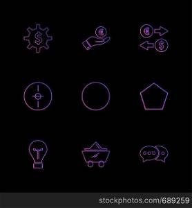 gear , dollar , circle , target , idea , shapes , electronic , time , ecology , icon, vector, design, flat, collection, style, creative, icons , traingle , square , hexagon , pentagon , battery , electricity ,