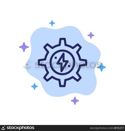 Gear, Energy, Solar, Power Blue Icon on Abstract Cloud Background